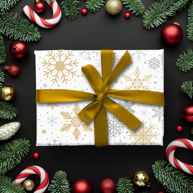 Schneeflocke und Weihnachten Geschenkpapier (Snowflake and circle Christmas Wrapping Paper)