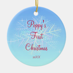 Schneeflocke-Verzierung der Mohnblume erste Keramikornament