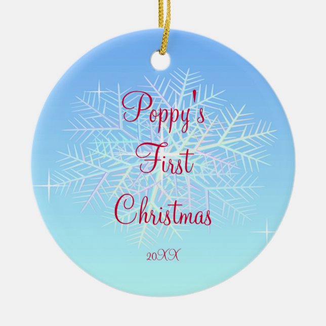 Schneeflocke-Verzierung der Mohnblume erste Keramikornament (Vorne)