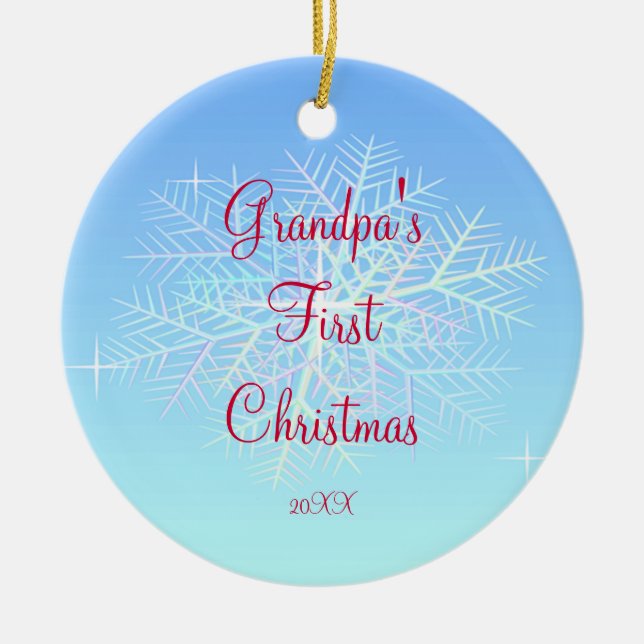 Schneeflocke-Verzierung des Großvaters erste Keramikornament (Vorne)