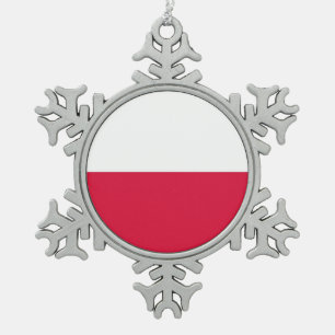 Schneeflocke-Verzierung mit Polen-Flagge Schneeflocken Zinn-Ornament