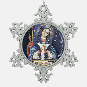 Schneeflocke-Verzierung Virgen de la Altagracia Schneeflocken Zinn-Ornament