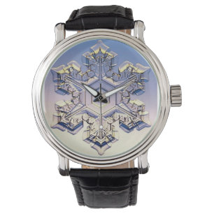 Schneeflocke-Vintage lederner Bügel-Uhr Armbanduhr