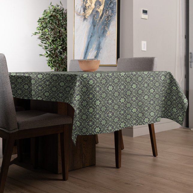 Schneeflocke Weihnachten Einfache Schneeflocke Ele Tischdecke (Christmas holiday Green snowflake pattern tablecloth)