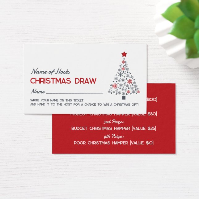 Schneeflocke, Weihnachts-Party Raffle Tickets (Schreibtisch)