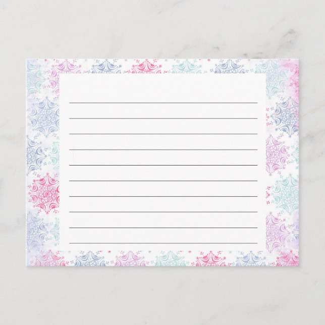 Schneeflocke Weihnachts Rezept Karte (Vorderseite)