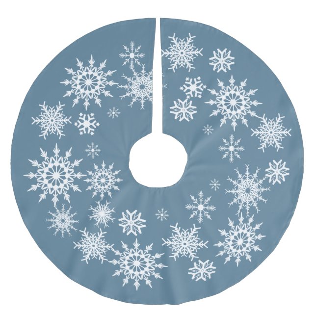 Schneeflocke - Weihnachtsbaumrock Polyester Weihnachtsbaumdecke (Vorderseite)