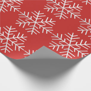 Schneeflocke-Weihnachtsfeiertags-rotes weißes Geschenkpapier