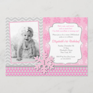 Schneeflocke-Winter Onederland Einladung