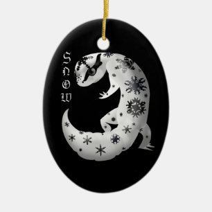 Schneeflockegecko-Verzierung Keramikornament