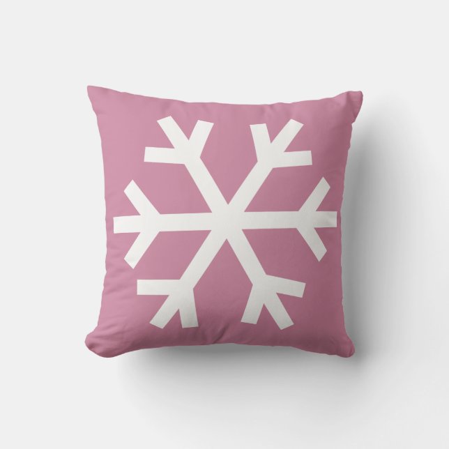 Schneeflockekissen - Rosa Kissen (Vorderseite)