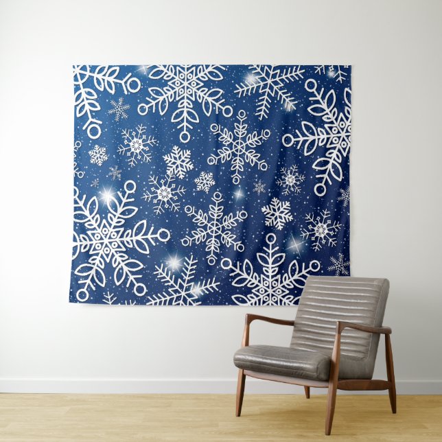 Schneeflocken 11 wandteppich (Beispiel (Horizontal))