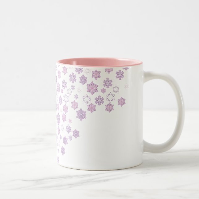 Schneeflocken-2 Zweifarbige Tasse (Rechts)
