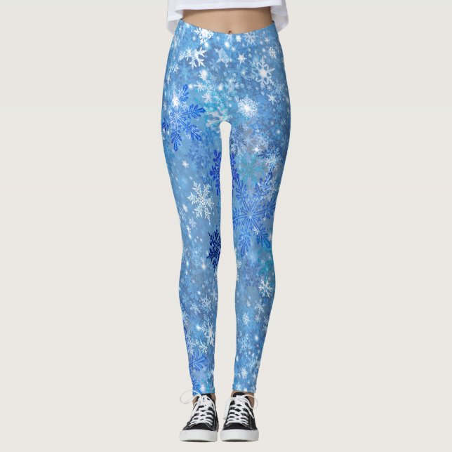 Schneeflocken - Allround-Print-Leggings Leggings (Vorderseite)