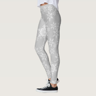 Schneeflocken am grauen Winter Leggings