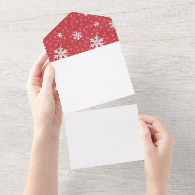 Schneeflocken am Weihnachtsabend Einladung (Abreißen)