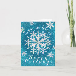 Schneeflocken Aqua White Karte