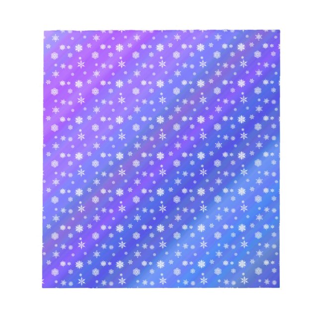 Schneeflocken auf blau notizblock (Vorderseite)
