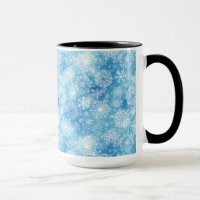 Schneeflocken auf blau
