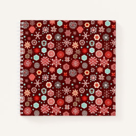 Schneeflocken auf Burgund Notizbuch