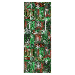 Schneeflocken auf der Rotwein-Tasche Geschenktüte Für Weinflaschen