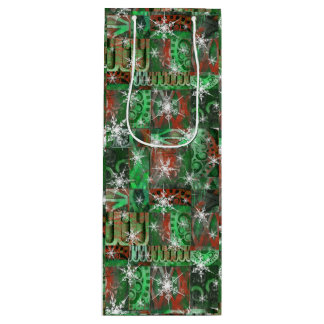 Schneeflocken auf der Rotwein-Tasche Geschenktüte Für Weinflaschen