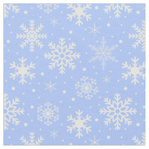 Schneeflocken auf Eisblau Stoff