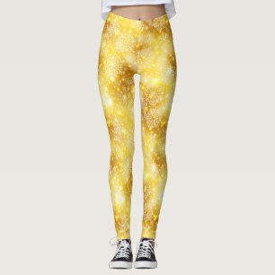 Schneeflocken auf goldenen Flächen Leggings
