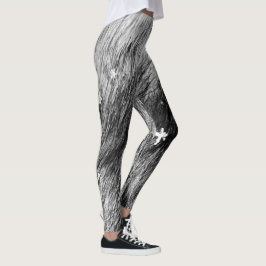 Schneeflocken auf grönländischen Schlittenhundin F Leggings