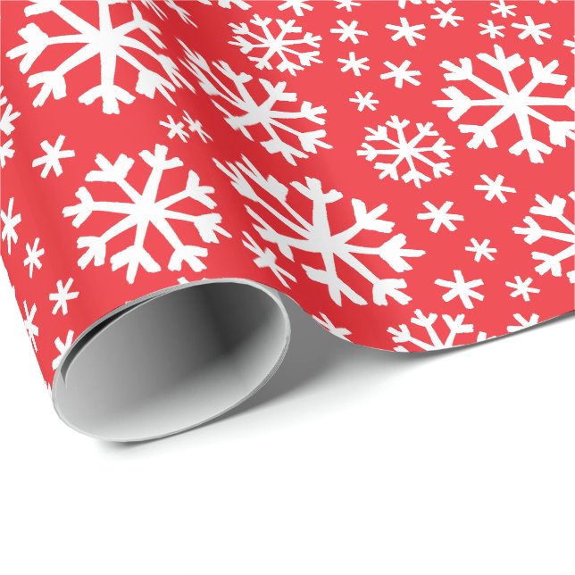 Schneeflocken auf JEDEM FARBEN Weihnachtsgeschenk  Geschenkpapier (Rolleneckpunkt)
