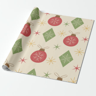 Schneeflocken auf Mid Century Diamanten und Orname Geschenkpapier