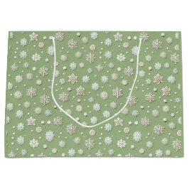 Schneeflocken auf Minze Große Geschenktüte