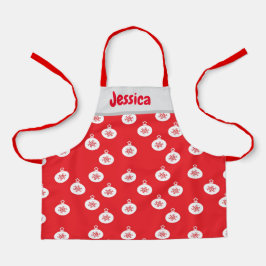 Schneeflocken auf Rot Schürze