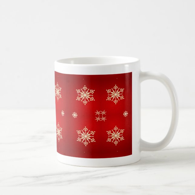 Schneeflocken auf rot tasse (Rechts)