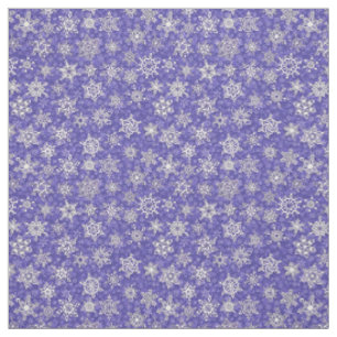 Schneeflocken auf violettem Schneesturm Stoff