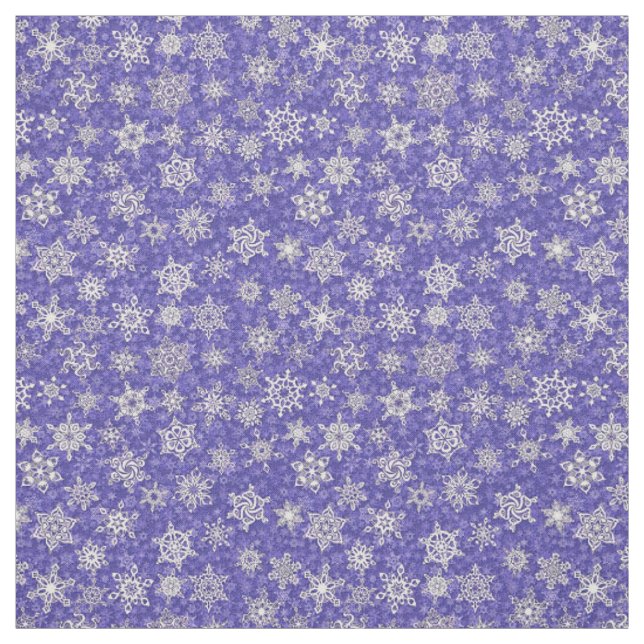 Schneeflocken auf violettem Schneesturm Stoff (Muster)