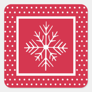 Schneeflocken-Aufkleber Quadratischer Aufkleber