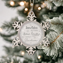 Schneeflocken aus dem Himmel im Gedenken an Person Zinn-Ornament