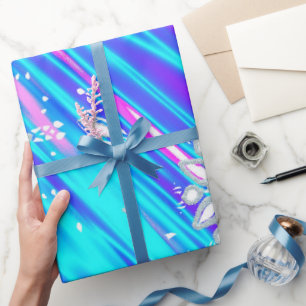 Schneeflocken aus Glitzer Geschenkpapier