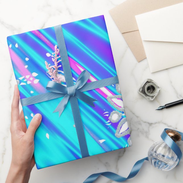 Schneeflocken aus Glitzer Geschenkpapier (Schenken)