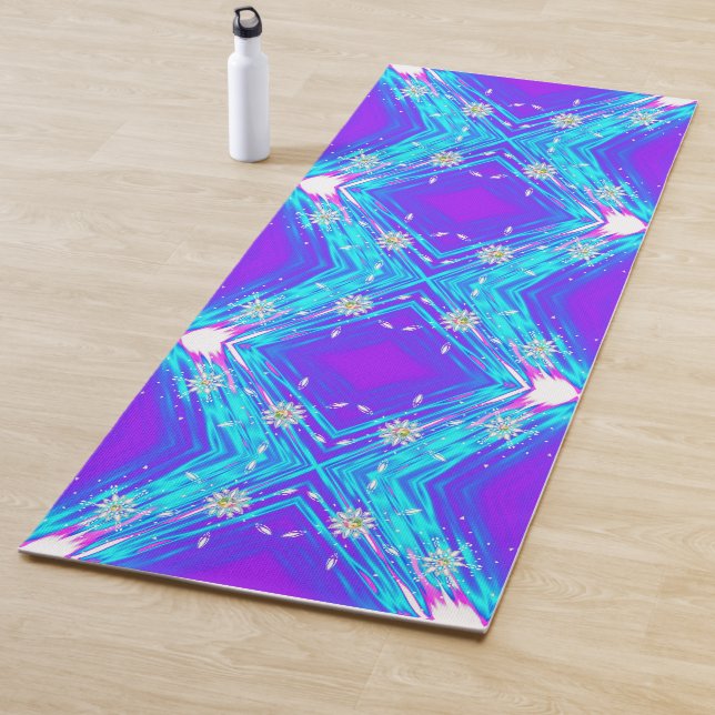 Schneeflocken aus Glitzer Yogamatte (Beispiel)