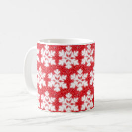 Schneeflocken aus rotem Nordpol | funkelnder Schne Kaffeetasse