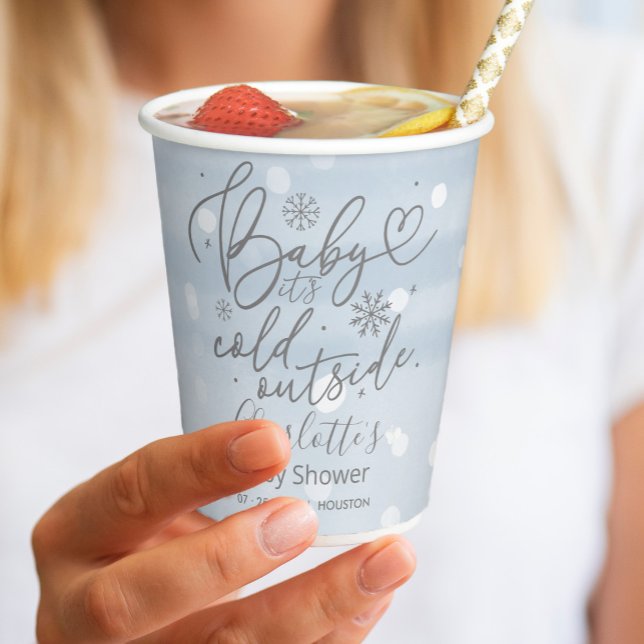 Schneeflocken Baby Es ist kalt Outside Boy Baby Du Pappbecher (Von Creator hochgeladen)