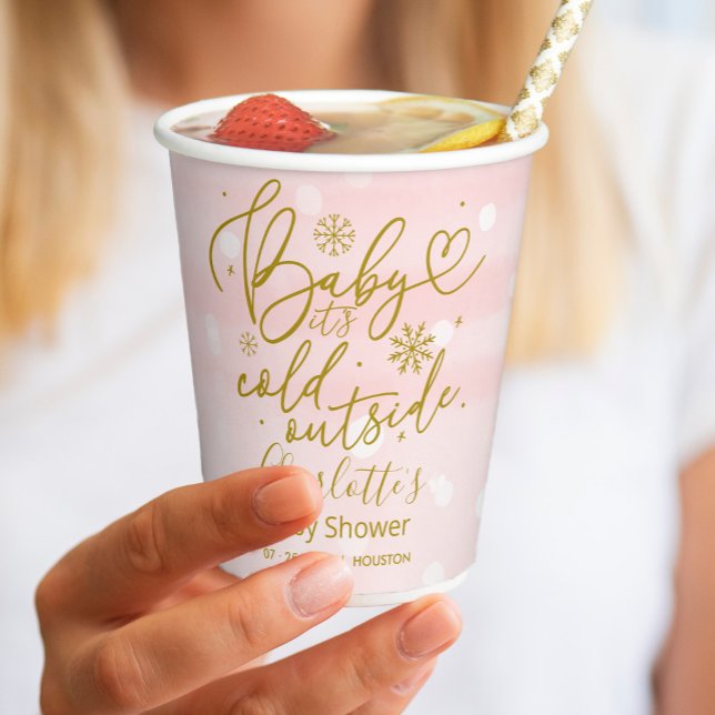 Schneeflocken Baby Es ist kalte Outside Girl Baby  Pappbecher (Von Creator hochgeladen)