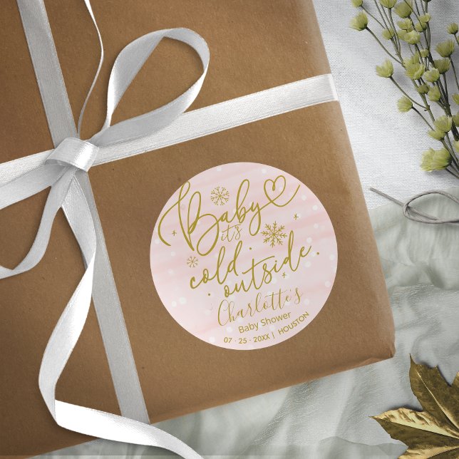 Schneeflocken Baby Es ist kalte Outside Girl Baby  Runder Aufkleber (Von Creator hochgeladen)