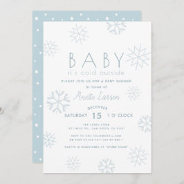 Schneeflocken Baby seine kalte Außendusche Einladu Einladung