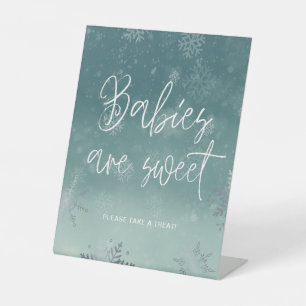 Schneeflocken Babydusche Babys Sweet Sockelschild