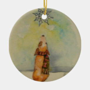 Schneeflocken behalten das Fallen auf meinen Kopf Keramik Ornament