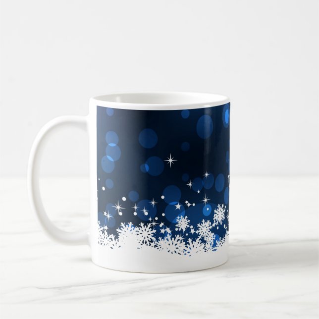Schneeflocken - Blau Kaffeetasse (Links)