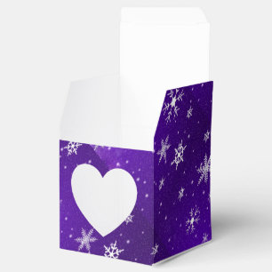 Schneeflocken Blau-Lila Backgrd Herz 2x2 Box Geschenkschachtel